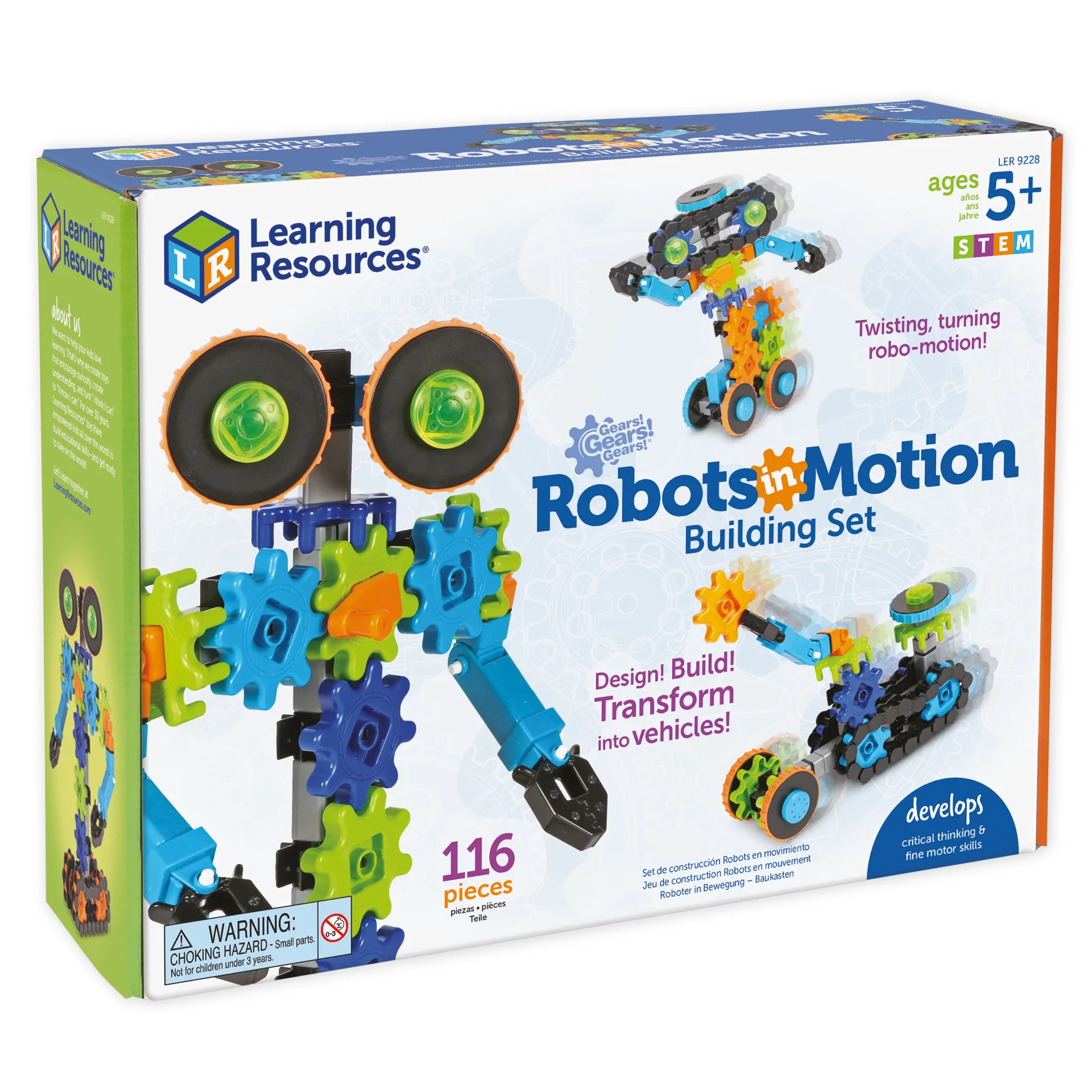 Zahnrad-Spiel "Roboter in Bewegung", Baukasten, 116-tlg.