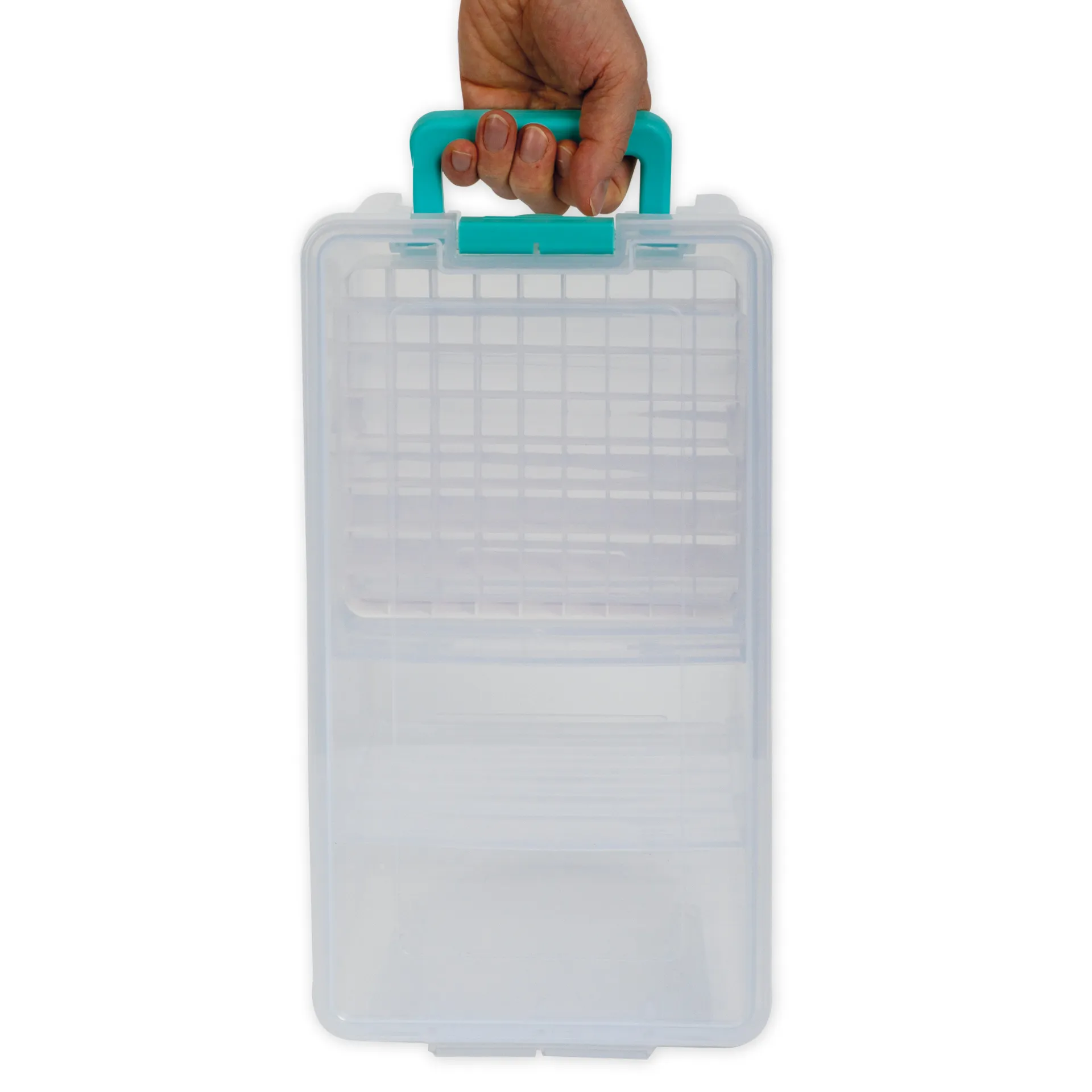 TimeTEX Klappdeckel-Box mit Stifte-Einsatz, transparent