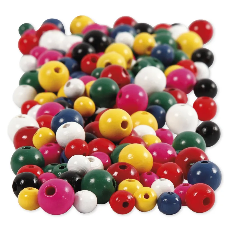 Holzperlen rund, 8-12 mm ø, ca. 420 Stück