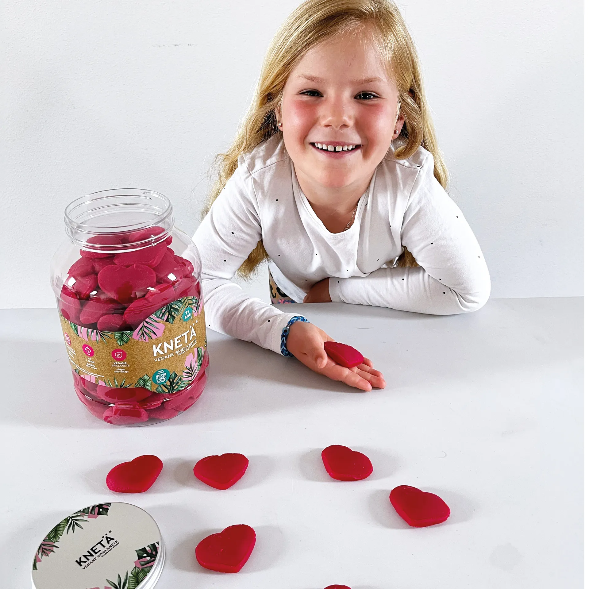Soft-Knete "Knetä" in Herzform, vegan, 80 Stück