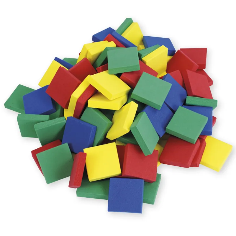 Flüster-Chips quadratisch, 200 Stück in Dose, farbig sortiert