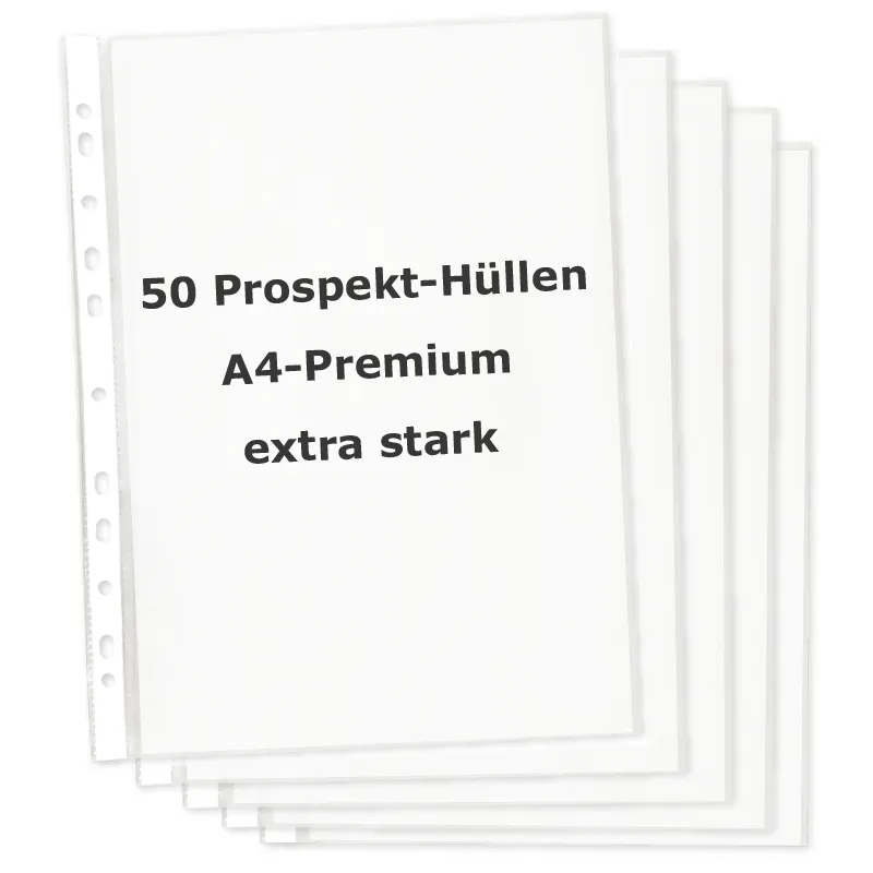 Prospekt-Hüllen A4 Premium, extra stark, 50 Stück 