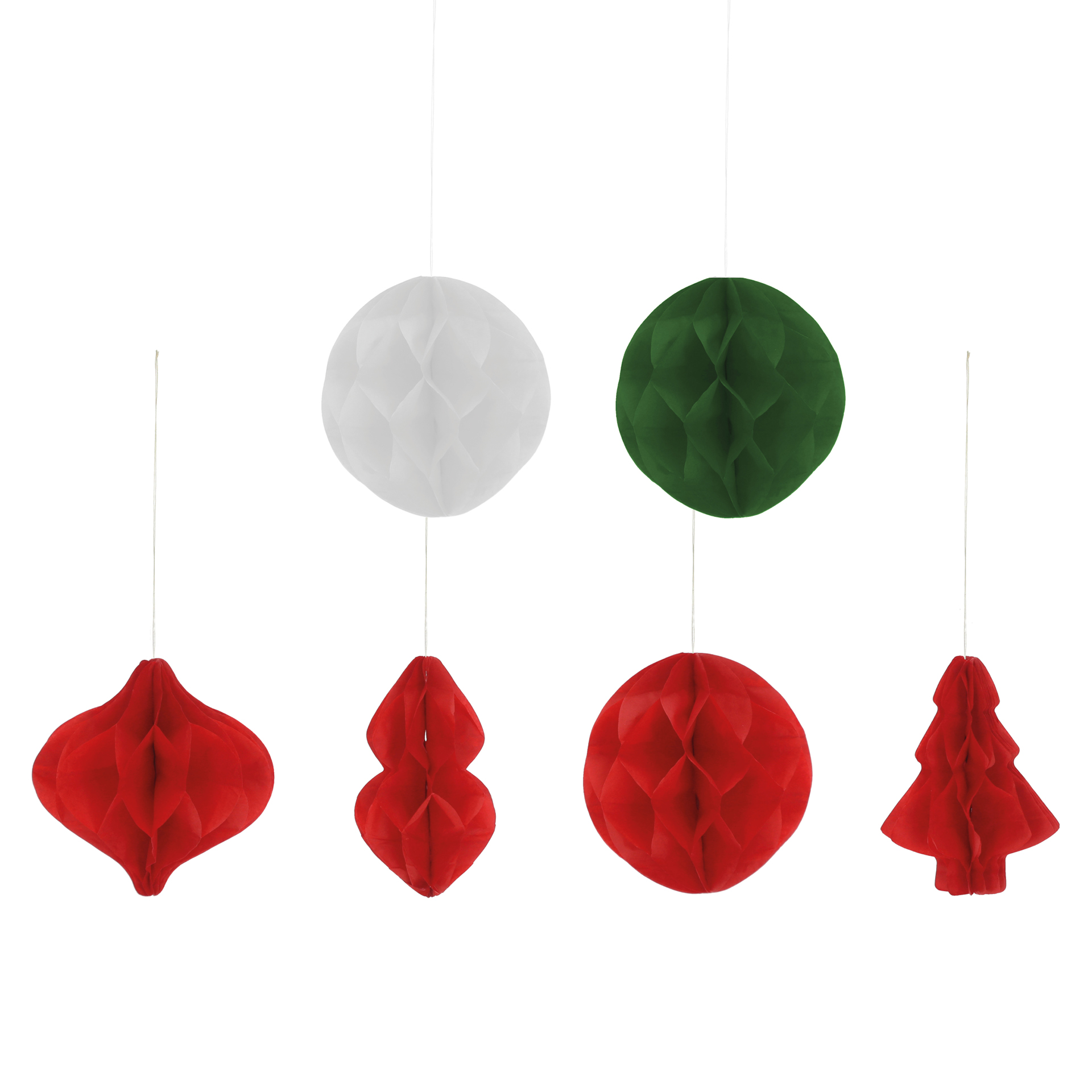 Deko-Set "Weihnachten Honeycomp" aus Papier, 4-tlg.