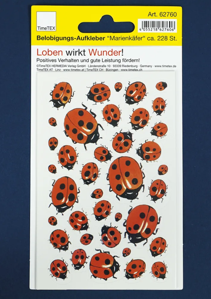 Belobigungs-Aufkleber, Marienkäfer, 228 Stück