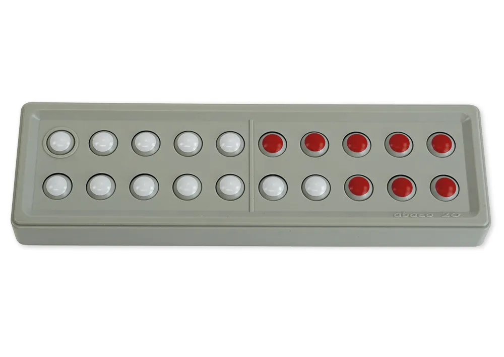 ABACO 20 tricolor rot-weiß-grau, Zähl- und Rechenrahmen