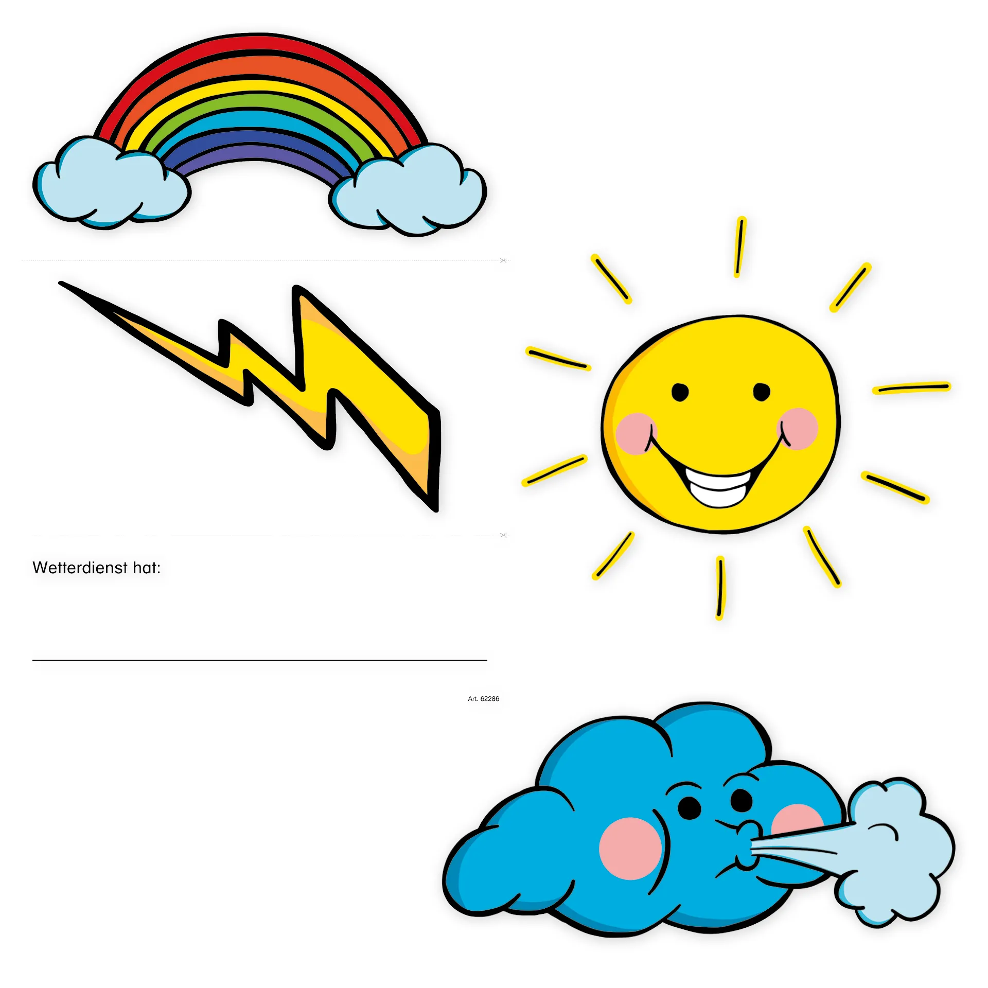 Set Wetter-Fensterfolien A3, 6-tlg., statisch