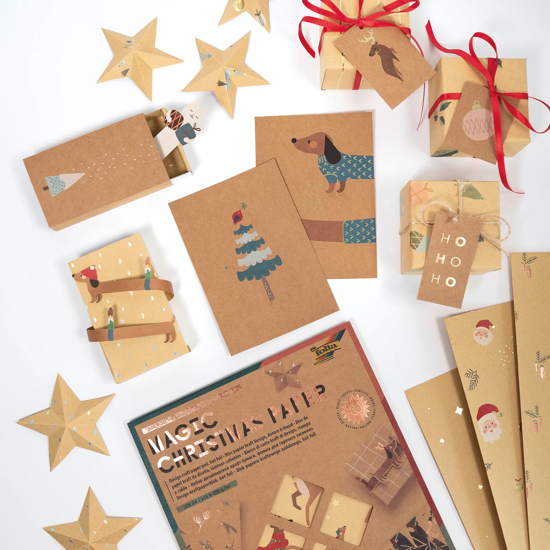 Kraftpapier-Block "Magic Christmas Paper" A4, 20 Blatt