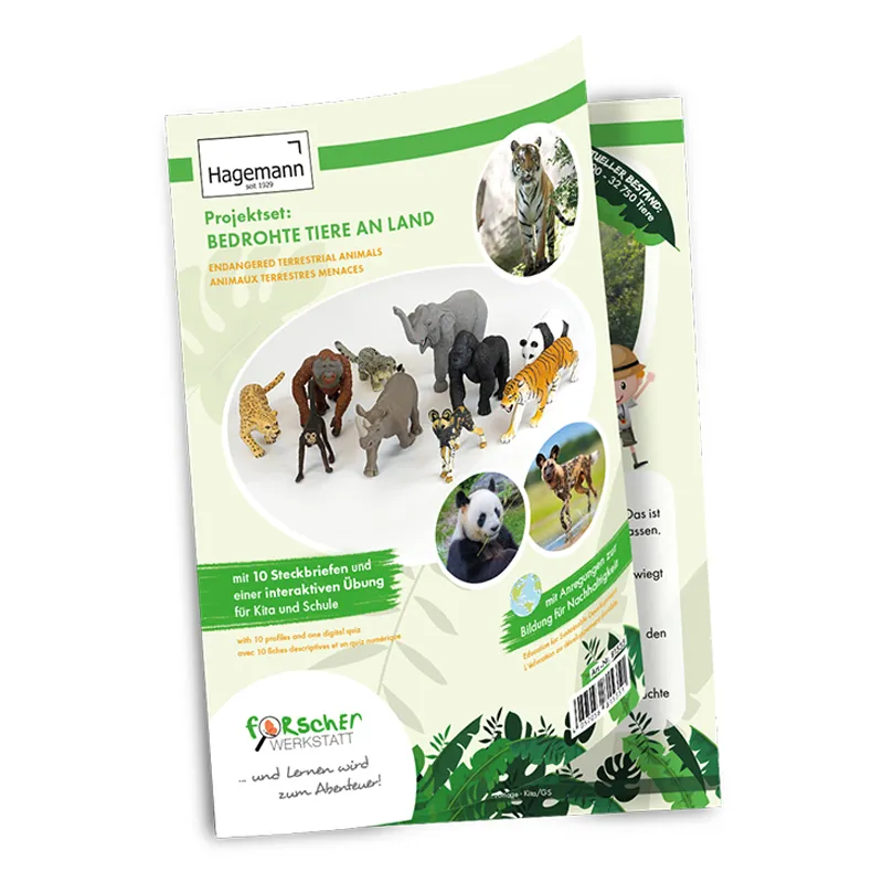 Projektset "Bedrohte Tiere an Land", 12-tlg