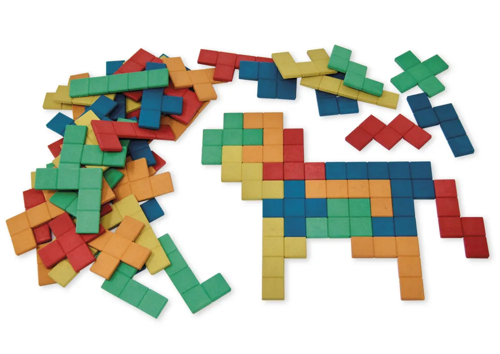Set Pentominos aus RE-Wood, mit Vorlagen, 938-tlg. in Box