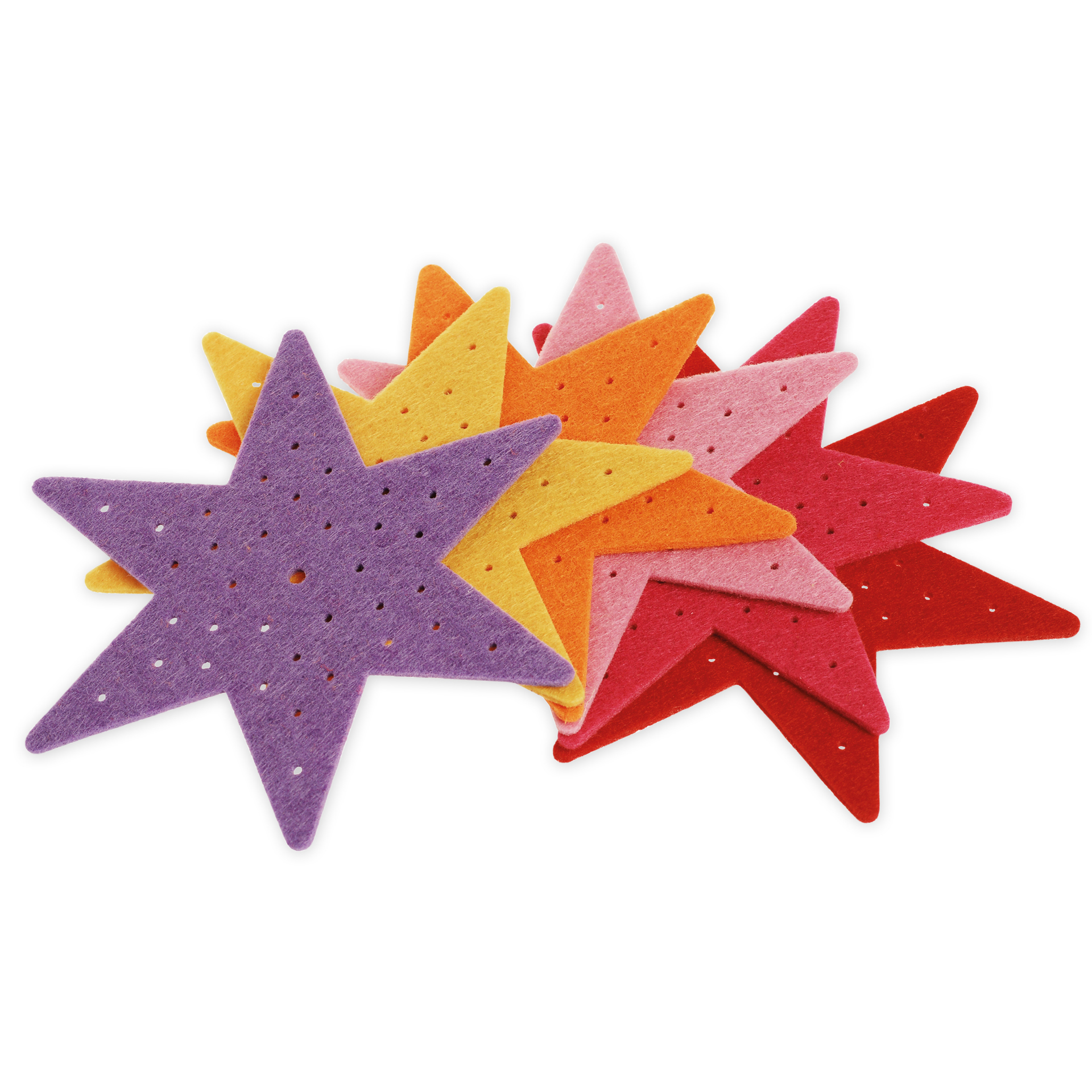 Sticksterne aus Filz, 6 Stück