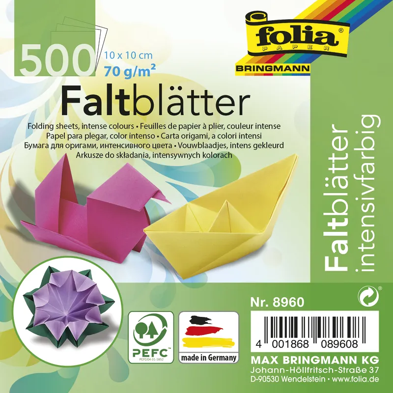 Faltblätter 10x10 cm, 500 Blatt
