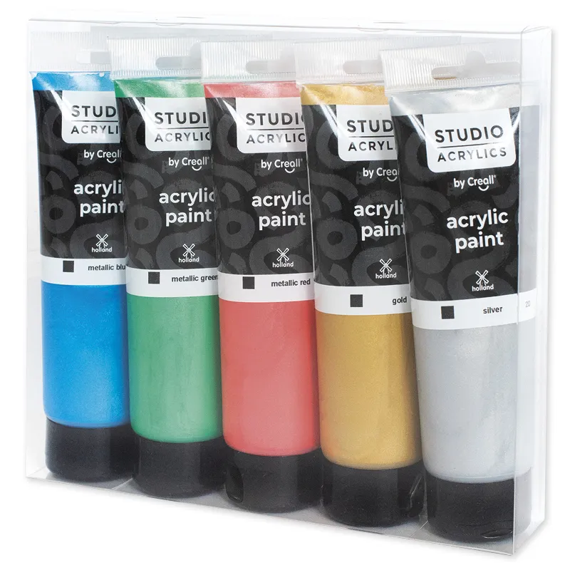 Creall Studio Acrylfarbe Metallic, 5 x 120 ml