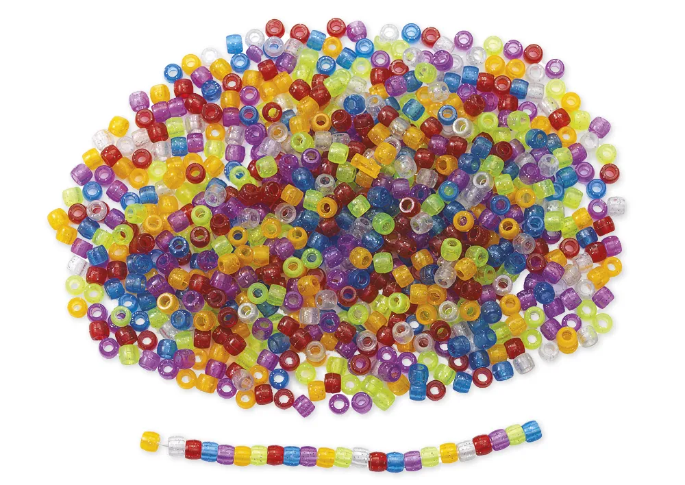 Glitzer-Ponyperlen, ca. 1.800 Stück