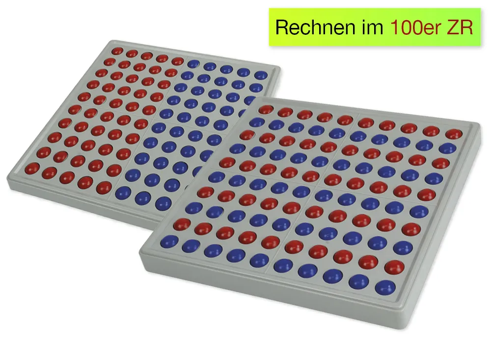 Abaco 100 ohne Zahlen, rot-blau, Zähl- und Rechenrahmen