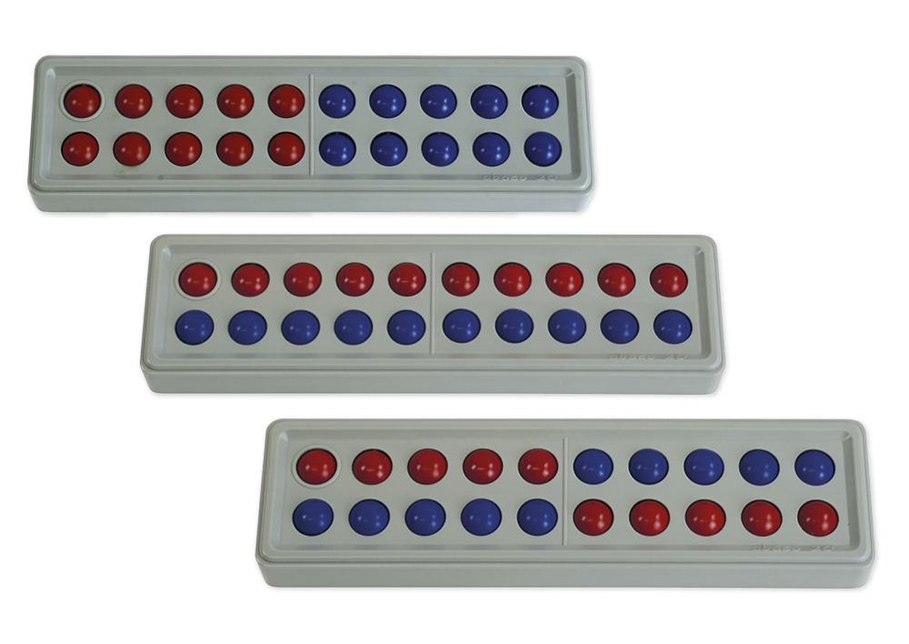 Abaco 20 ohne Zahlen, rot-blau, Zähl- und Rechenrahmen