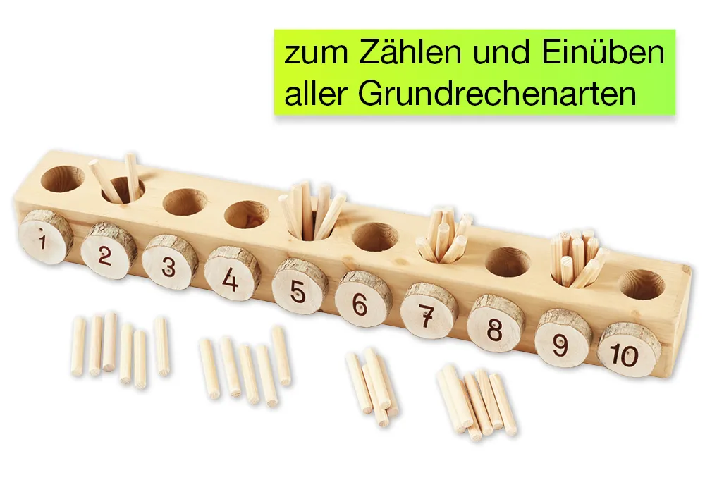 Zählbox mit Rechenstäbchen, 61-tlg.