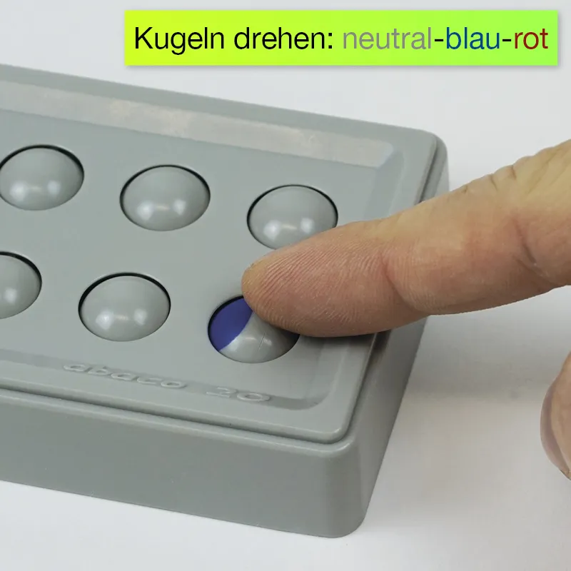 ABACO 20 tricolor rot-blau-grau, Zähl- und Rechenrahmen