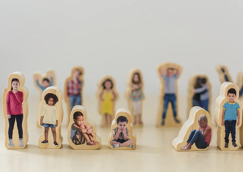 Holzfiguren "Wie fühlst du dich?", 15-tlg.