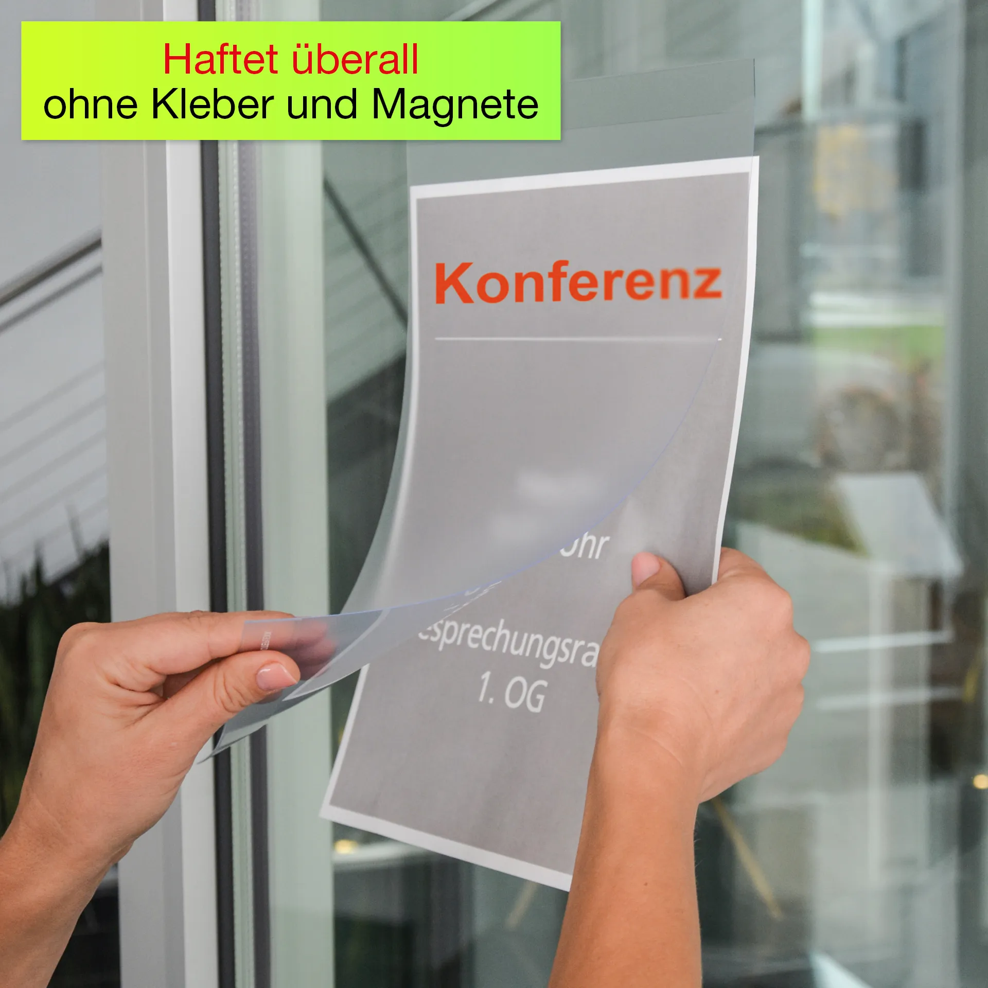 TimeTEX Aushang-Einstecktaschen A4 hochkant, selbsthaftend, 2 Stück