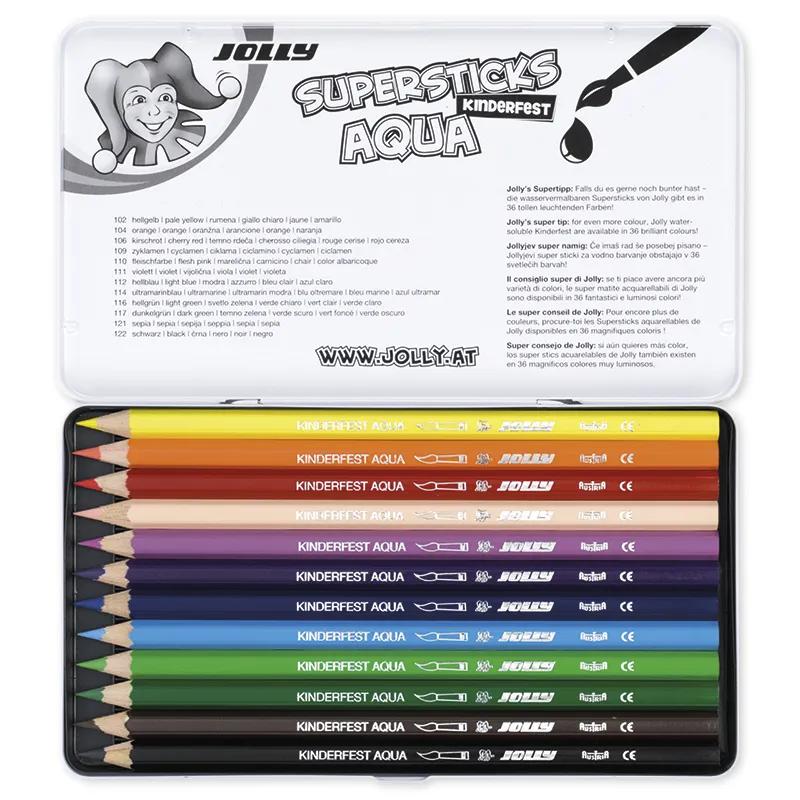 JOLLY Supersticks AQUA im Metall-Etui, 12-tlg.