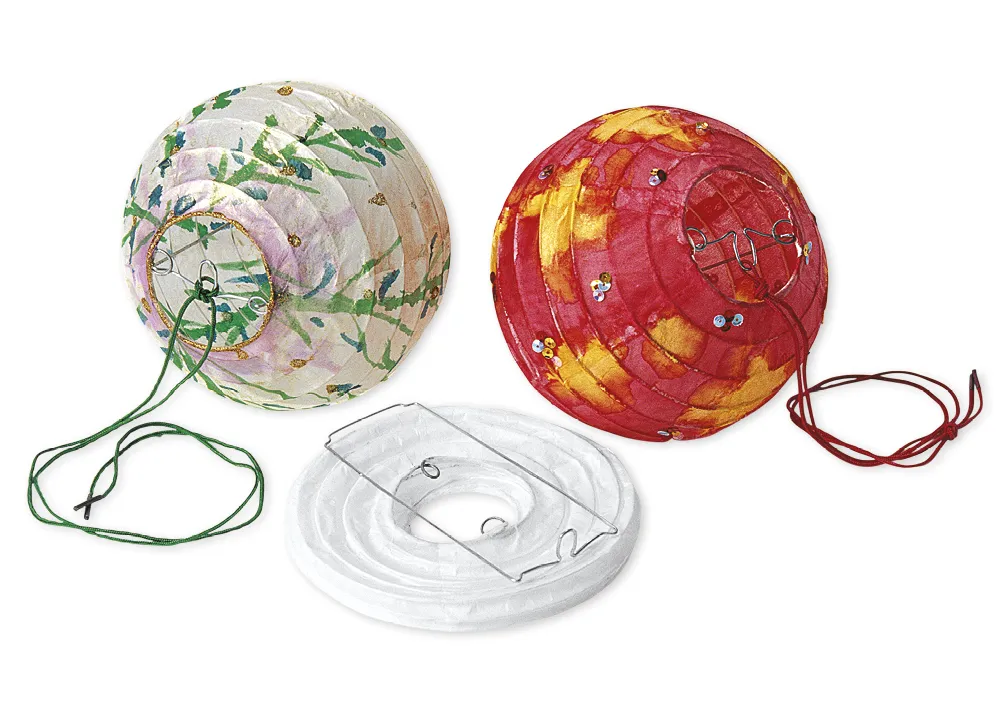 Papier-Lampions rund, 12 Stück