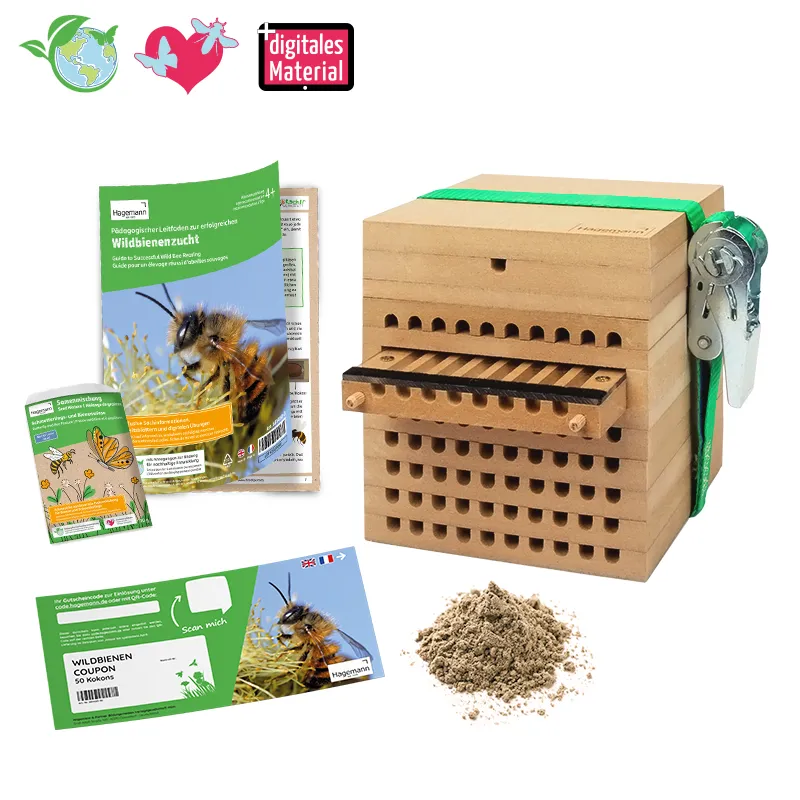 Hagemann Zuchtset Wildbienen, Rote Mauerbiene (mit Gutschein, 50 Kokons)