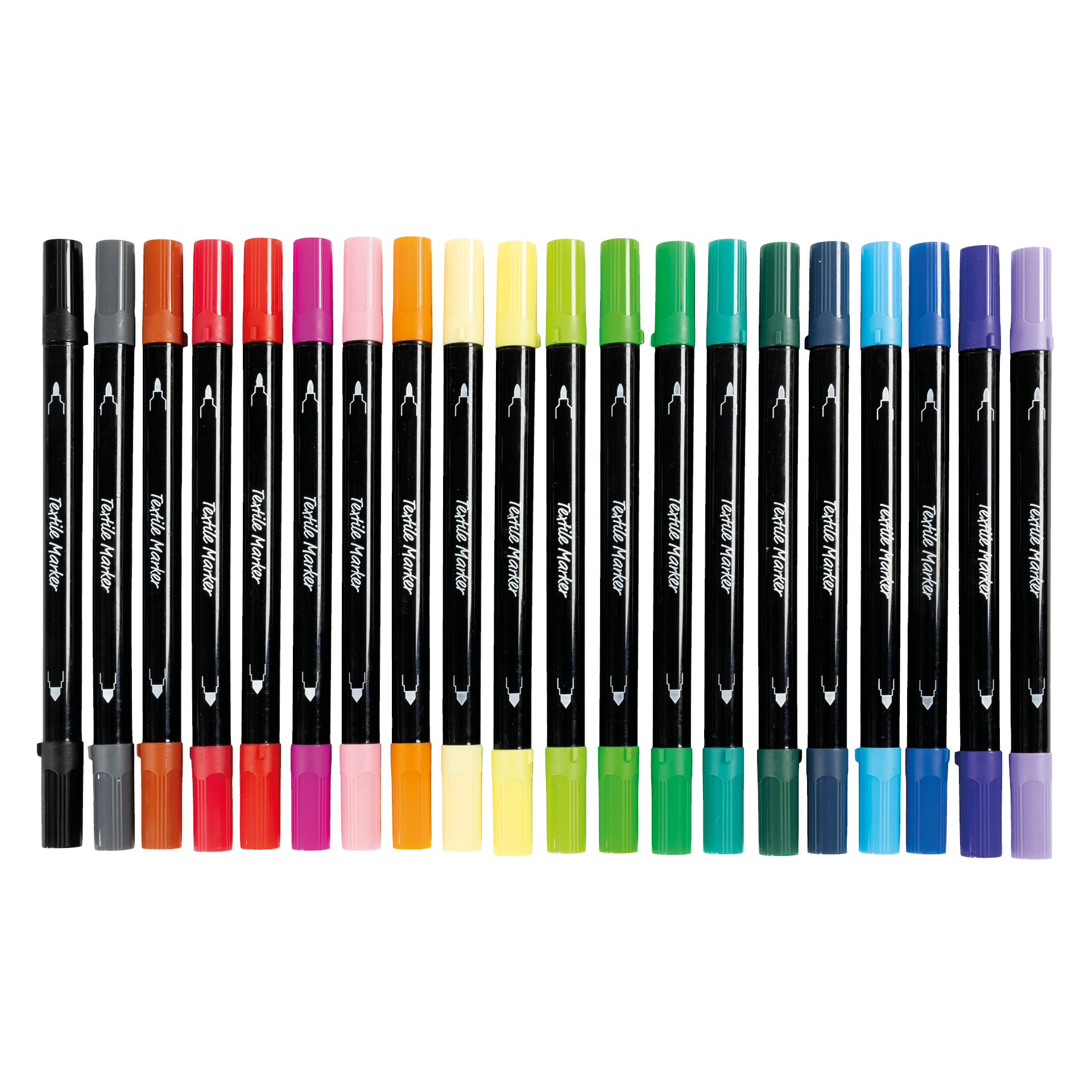 Textil-Malstifte mit Doppelspitze, 20-tlg.