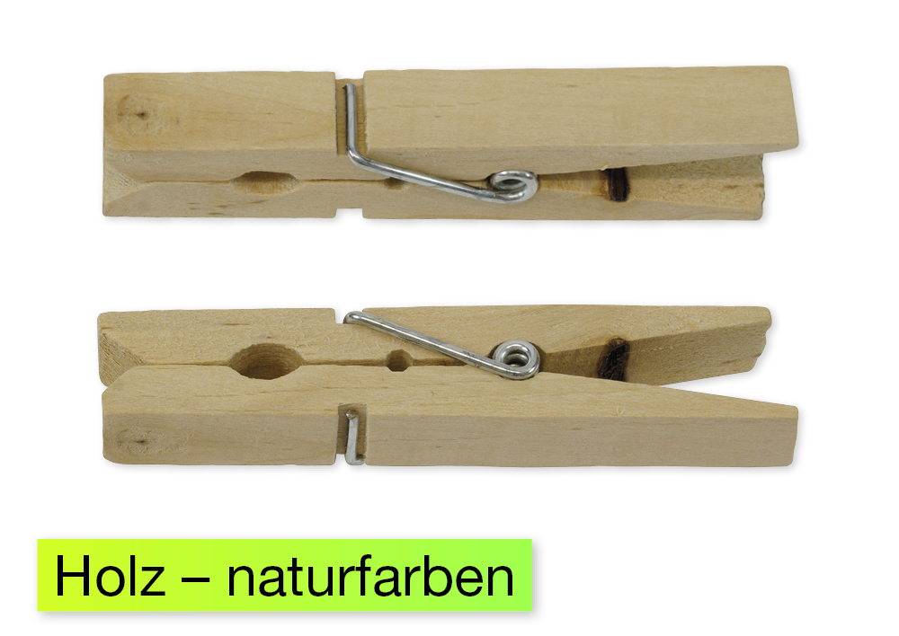 Holz-Klammern 70 mm natur, 50 Stück