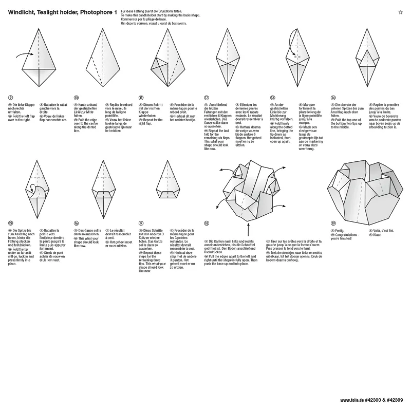 Lichterpapier-Faltblätter 30x30 cm, 12 Blatt
