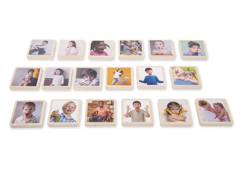 Holztäfelchen "Emotionen", 18-tlg.