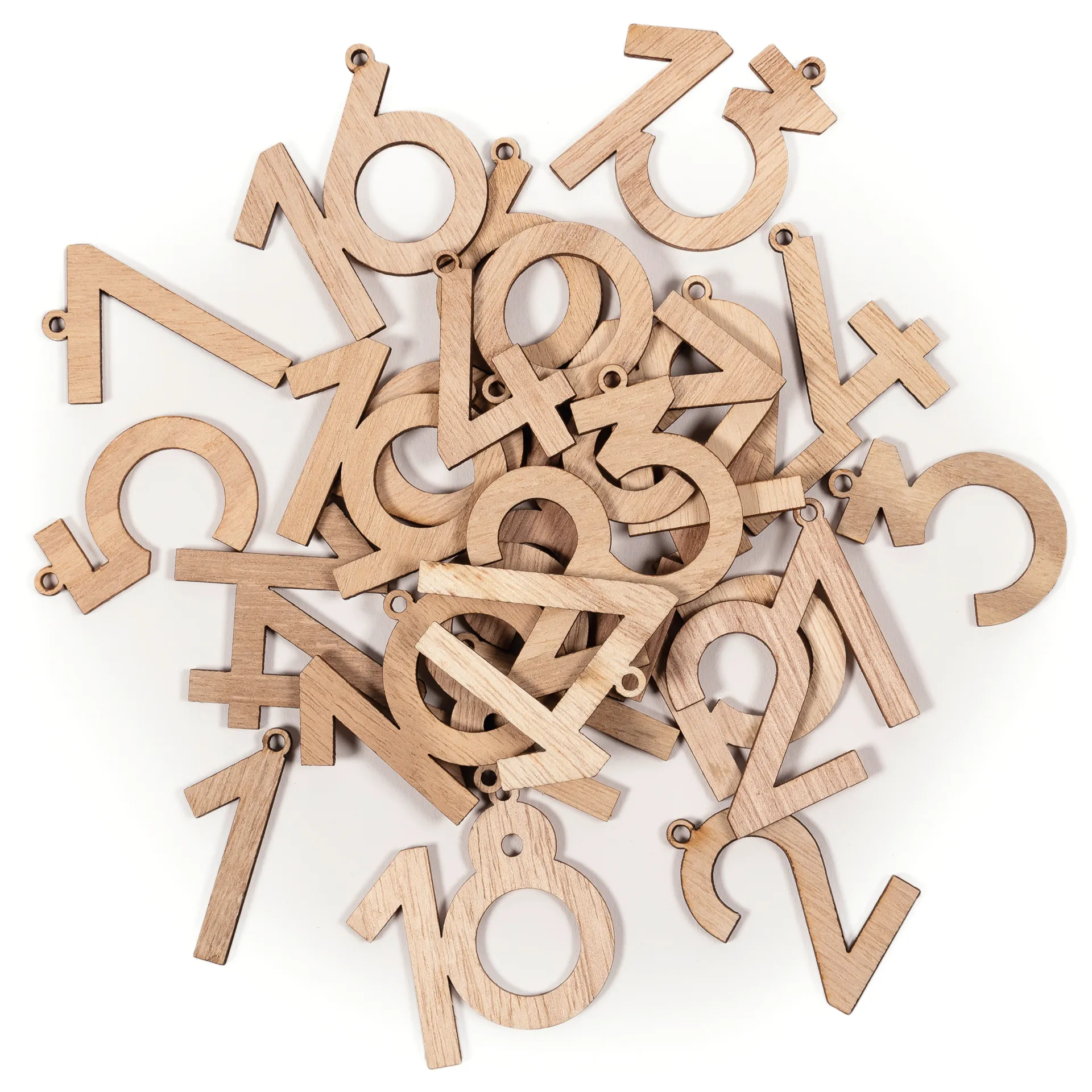 Adventskalender-Zahlen "1 bis 24", aus Holz, naturfarben