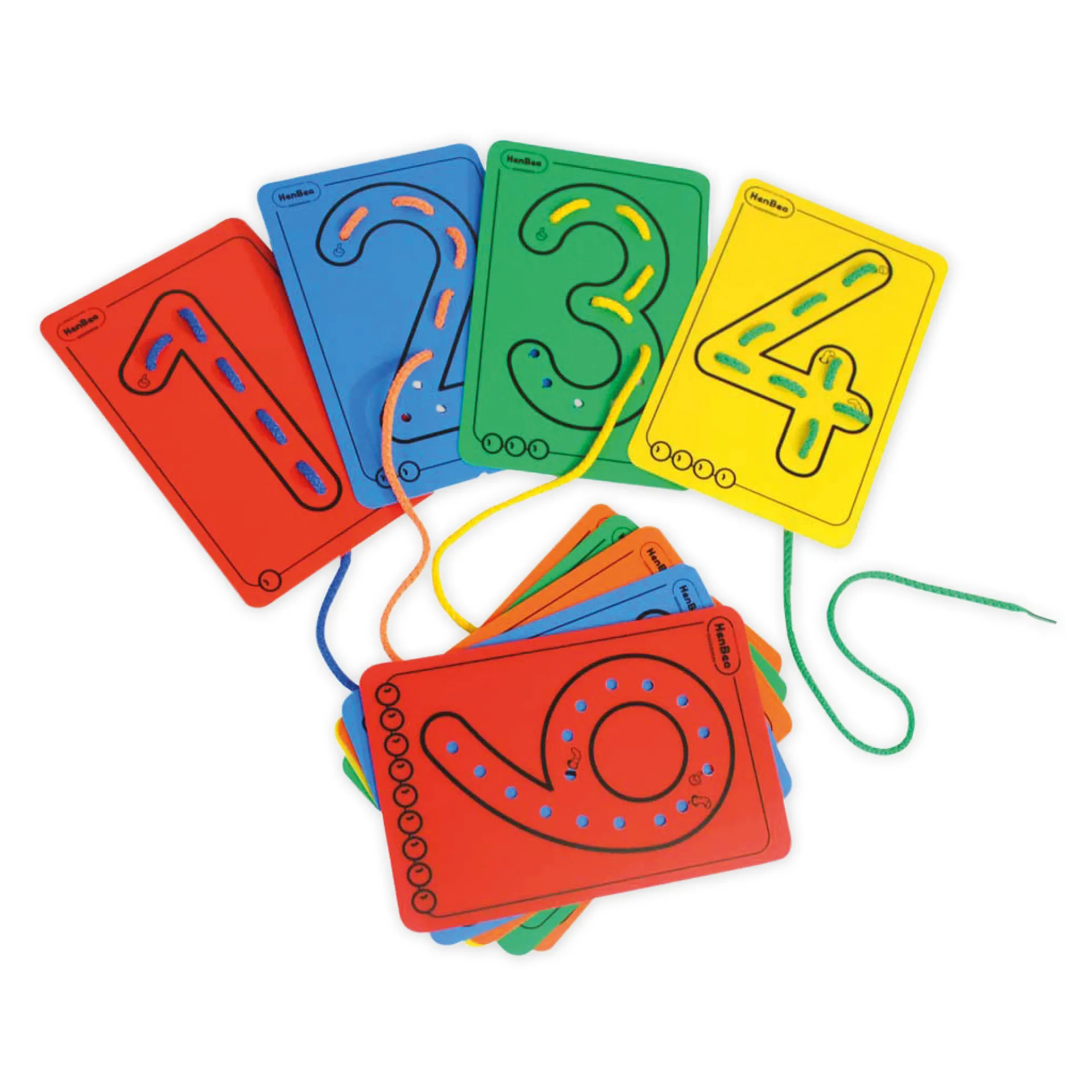 Zahlen-Fädelspiel, 21-tlg.