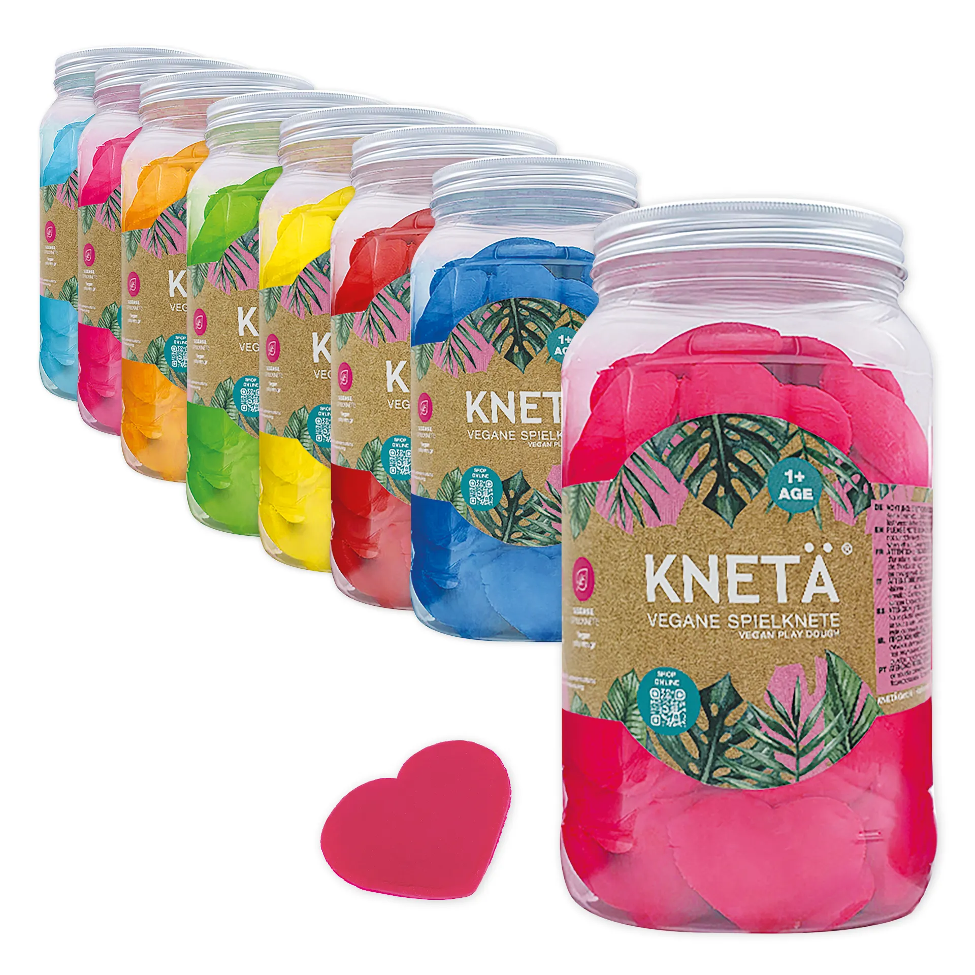 Soft-Knete "Knetä" in Herzform, vegan, 80 Stück