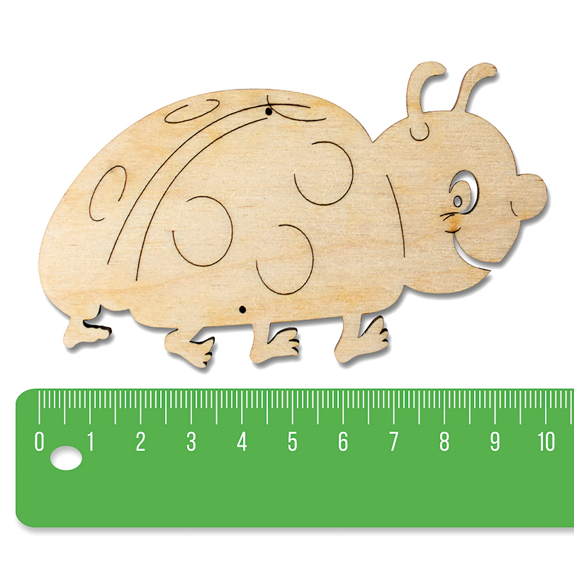 Holz-Marienkäfer zum Gestalten, 10 cm