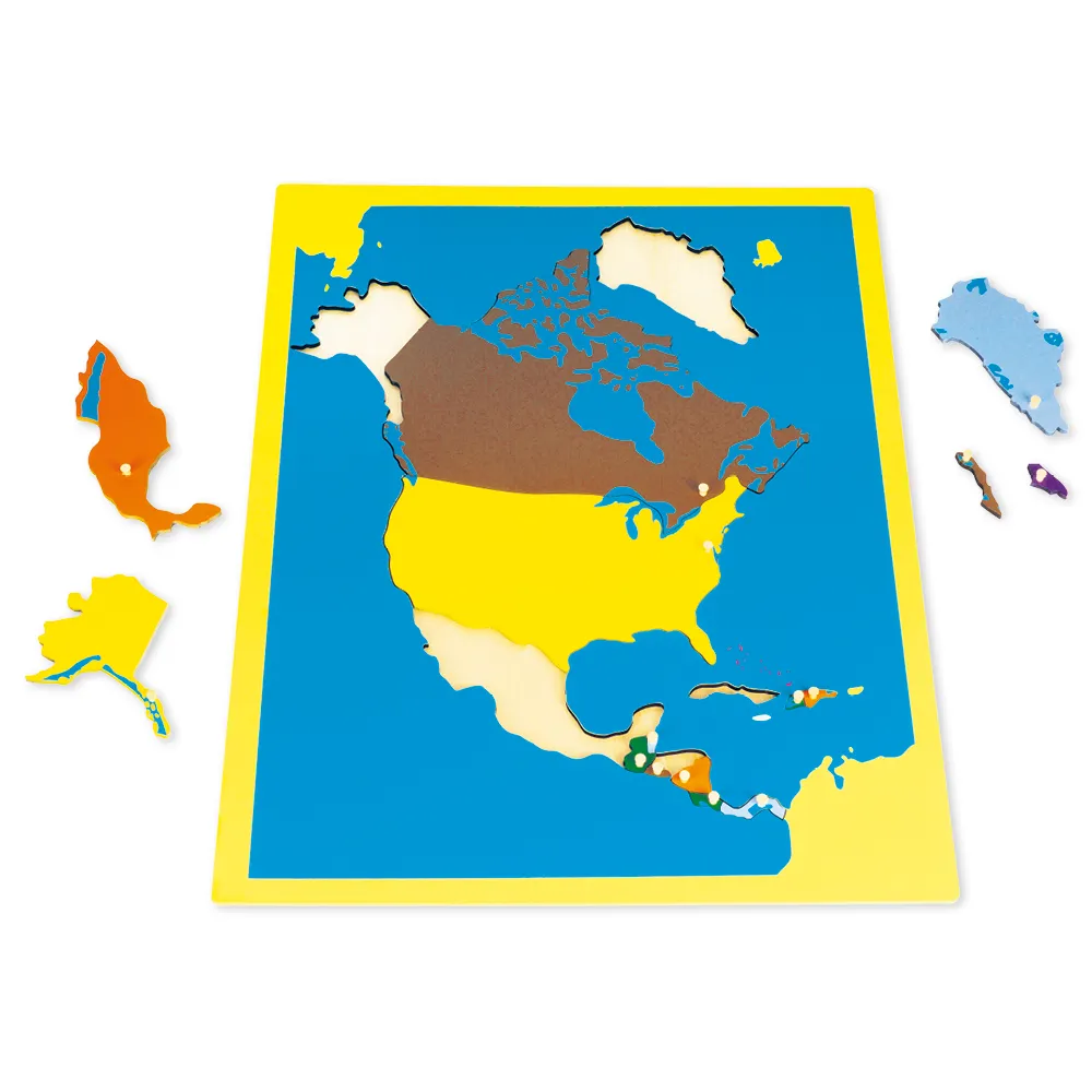 TimeTEX Puzzlekarte Nordamerika "Montessori Premium"