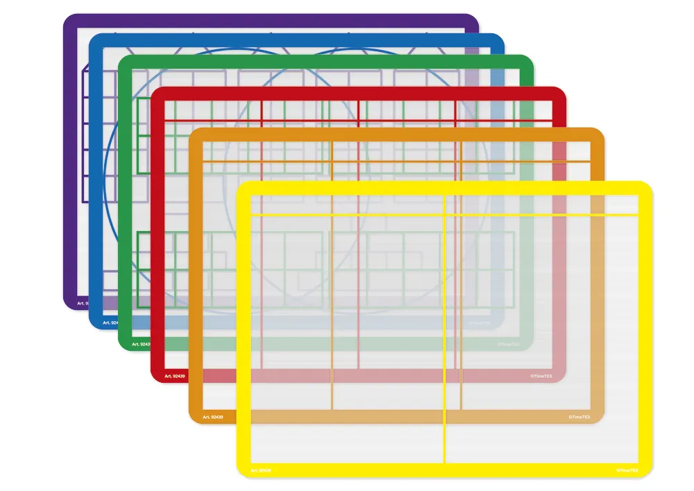 TimeTEX Set Rechenfelder-Folien A3, farbig, 6-tlg.