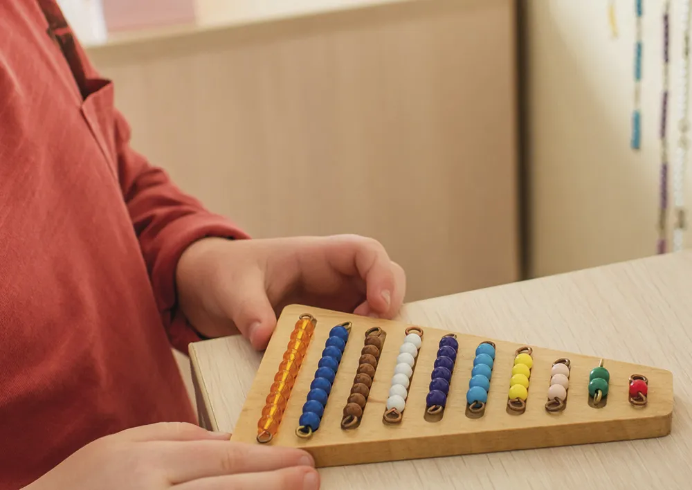 TimeTEX Farbige Perlentreppe 1-9 "Montessori Premium"