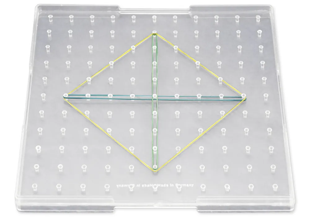 Geometrie-Brett einseitig (11x11 Stifte), 23x23 cm, transparent