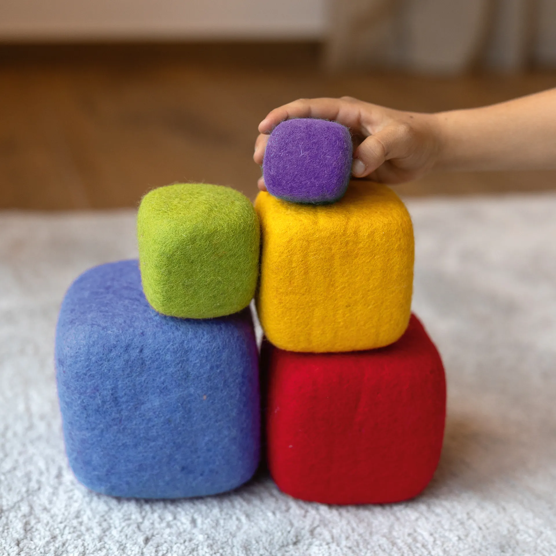 Set Filz-Stapelwürfel "Regenbogen", 5-tlg.