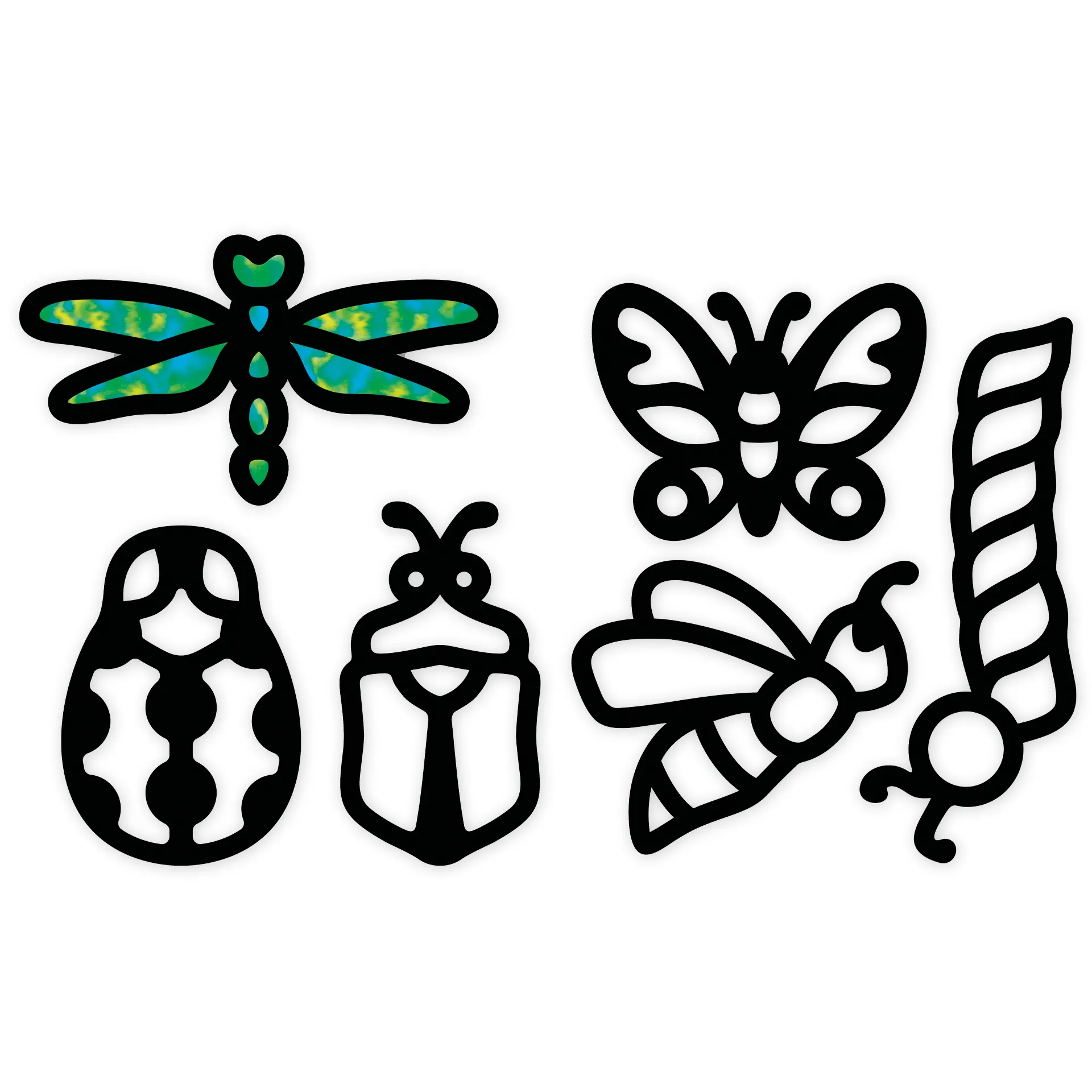 Transparentpapier-Rahmen "Insekten", 24 Stück