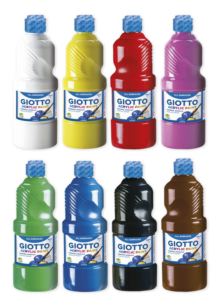 Set GIOTTO Acrylfarben à 500 ml, 8-tlg.