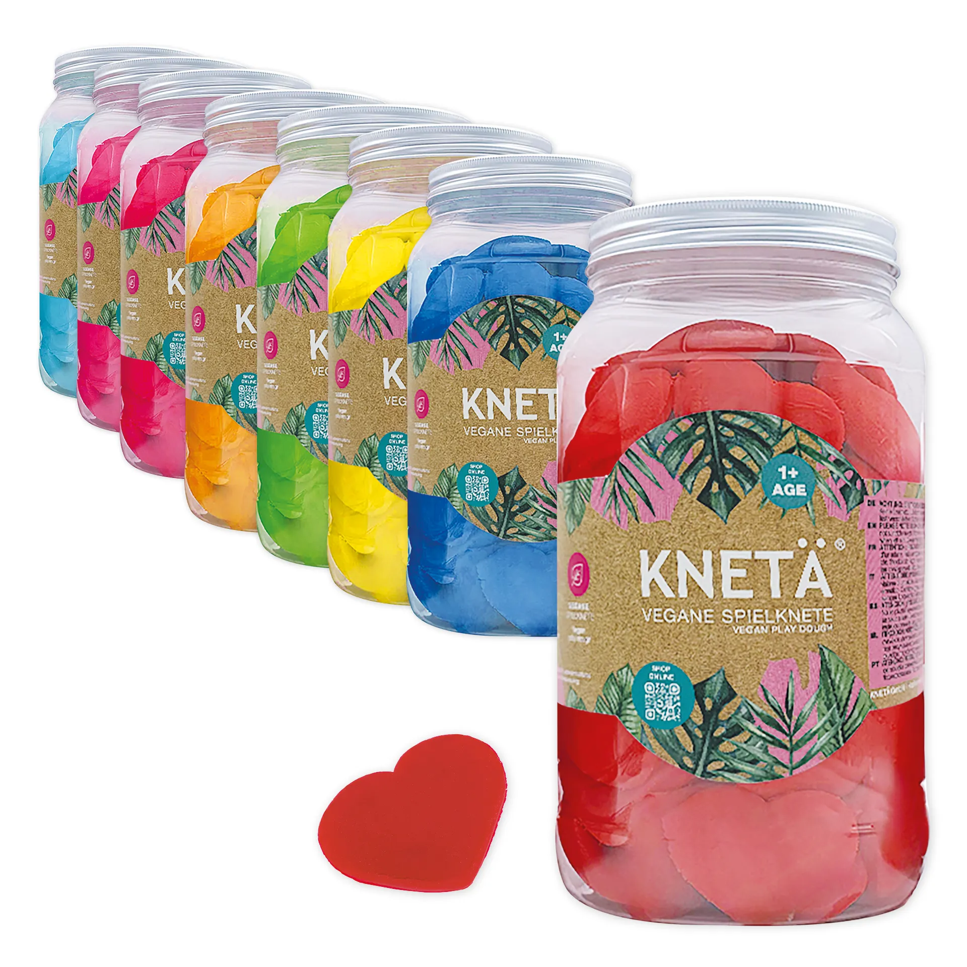 Soft-Knete "Knetä" in Herzform, vegan, 80 Stück