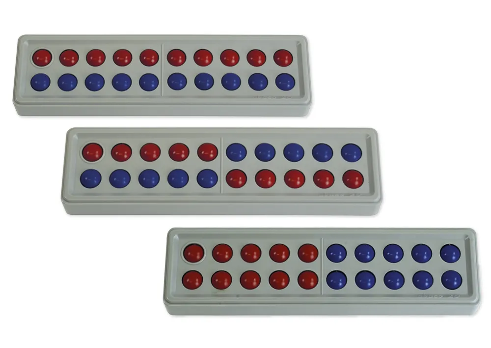 Abaco 20 ohne Zahlen, rot-blau, Zähl- und Rechenrahmen