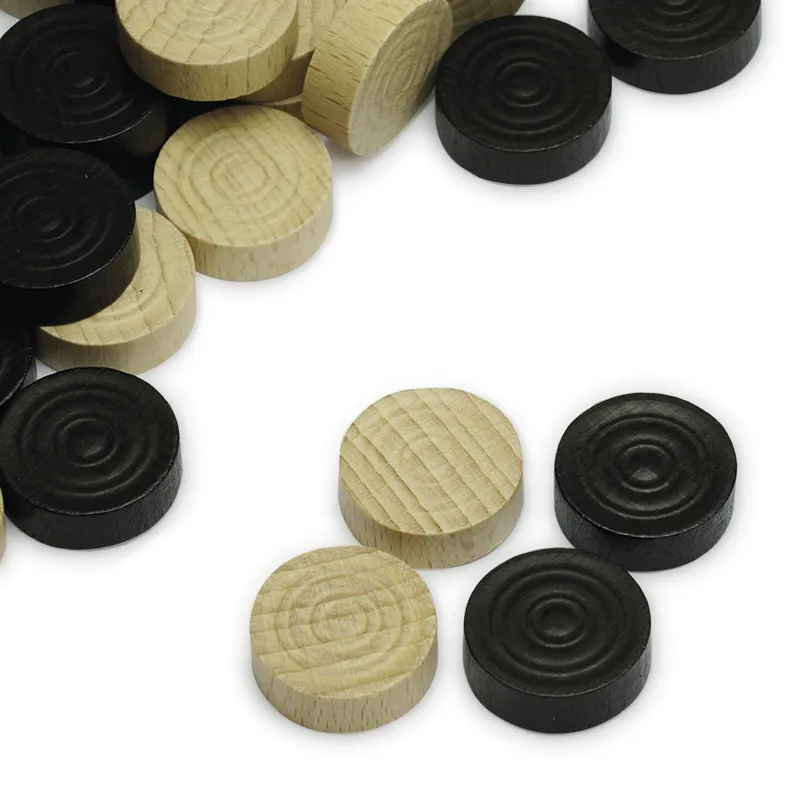 Spielsteine aus Holz, natur/schwarz, 21 mm ø, 100 Stück
