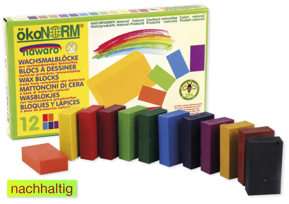Wachsmalblöcke nawaro, 12-tlg.