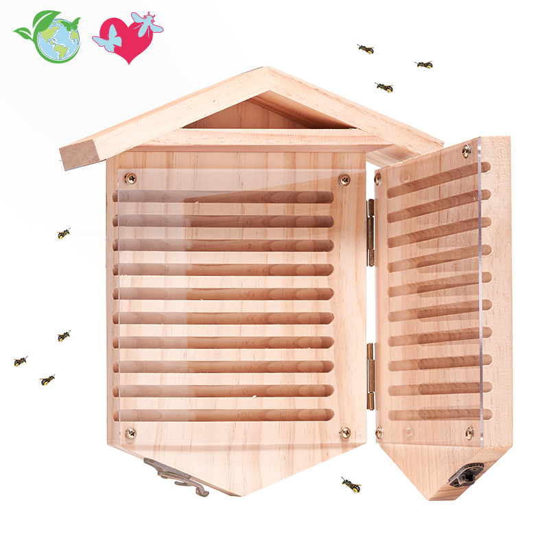 Wildbienen-Beobachtungshotel zum Aufklappen