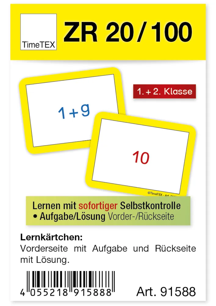TimeTEX Schüler-Übungsset "Zahlenraum bis 20", 46-tlg. in Dokumentenmappe