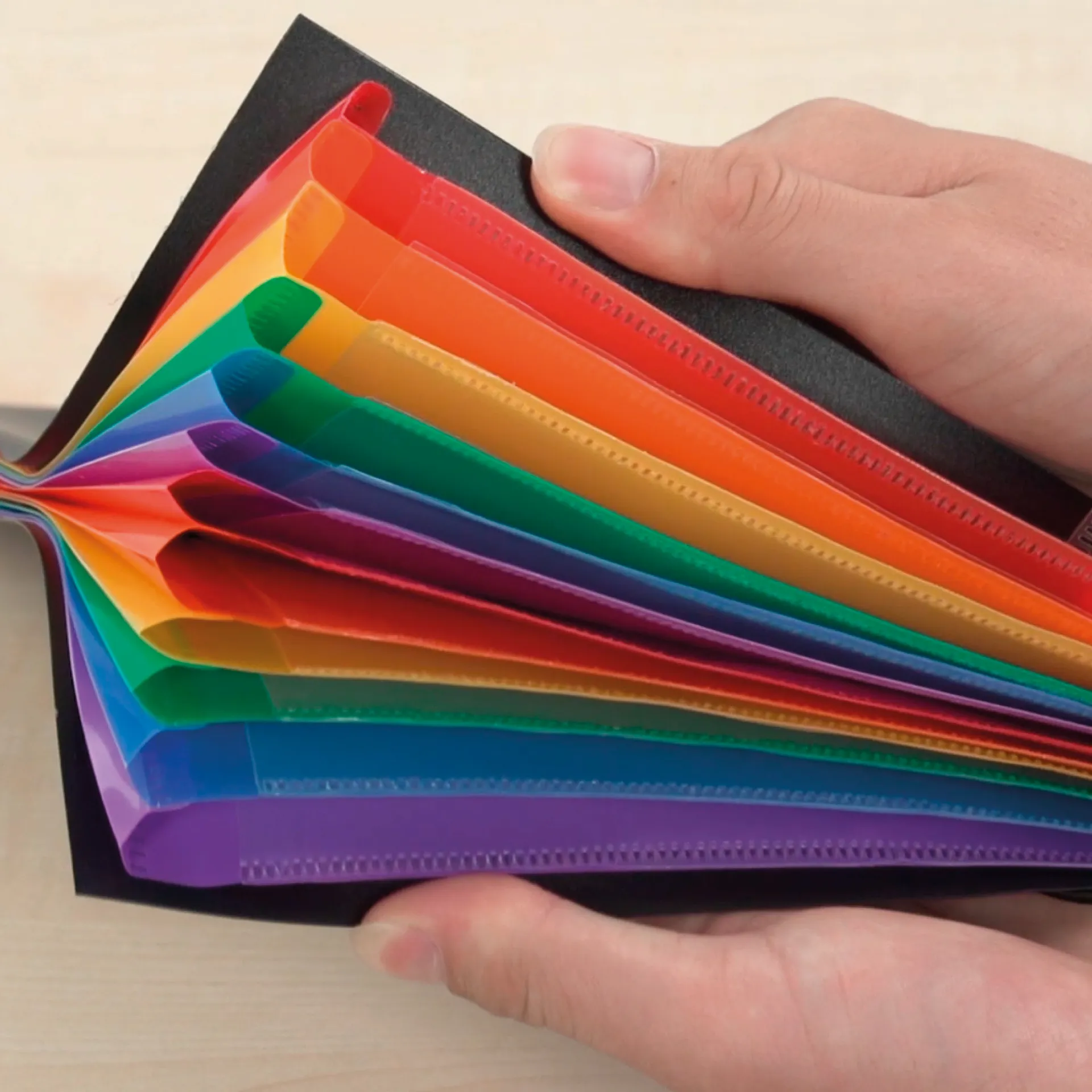 TimeTEX Tisch-Fächermappe 1-12 A4, farbig mit Verschlussgummi