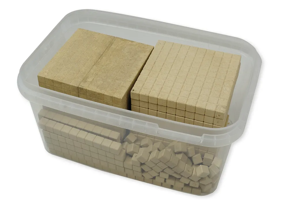 Dienes Grundsortiment, 121-tlg., Zahlenraum 1.000, naturfarben, in Stapel-Box