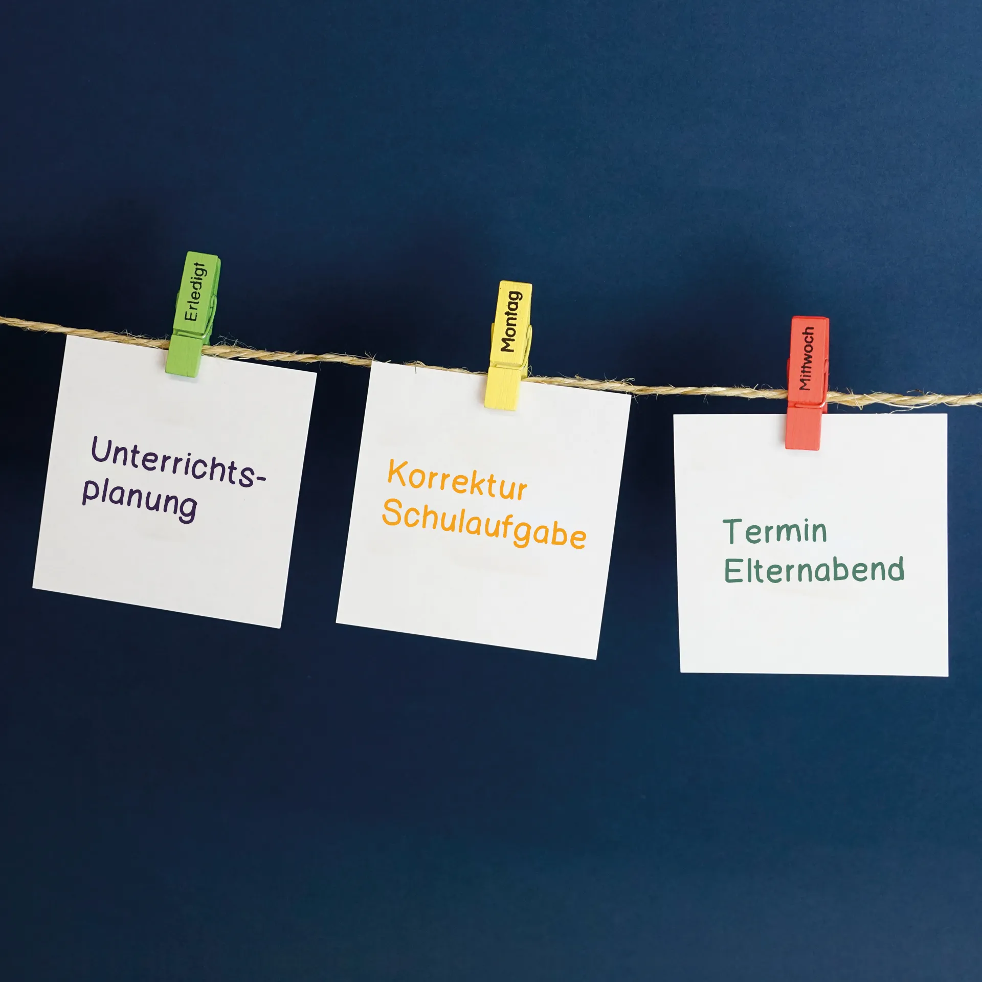 TimeTEX Wochentags-Klammern 10-tlg., farbig, mit Magnet